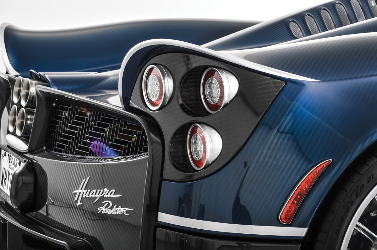 Taillights of 2018 Pagani Huayra Roadster offered at RM Sotheby’s Arizona live auction 2020